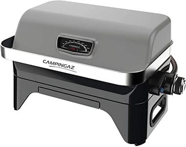 Campingaz Gas BBQ Attitude2go CV, Low-Smoking Portable Barbecue, Camping Grill, Tabletop Grill, Barbecue with Lid, Thermometer and Cast Iron Grid, Runs on CV 470 Plus Gas Cartridge, Grey