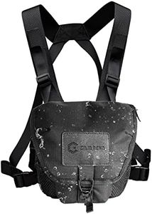 GAIARENA Binocular Harness Chest Pack, Waterproof Bino Harness with Rangefinder Pouch for 12x42 Binoculars Bino Chest Harness Adjustable Binocular Chest Pack for Hunting Hiking (Mid Size)