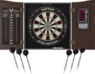 Viper Vault Deluxe Dartboard Cabinet with Integrated Pro Score and Shot King Dartboard, Mahogony Finish