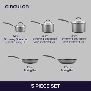 Circulon 5-Piece Induction Pan Set – Grey Non-Stick Cookware