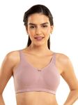 NYKD Everyday Cotton Bra for Women - Encircled with Love | Non-Padded | Wirefree | Full Coverage with Side Support Shaper (NYB169) Elderberry, 34D, 1N