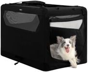 Gulokoka Soft Collapsible Dog Crate for Large Dogs - 36 Inch Foldable Soft Dog Kennel with Durable Mesh Windows, Indoor & Outdoor Portable Travel Dog Crate, Black, 36x24x24 Inches