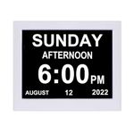 Aowasi Digital Day Clock Non-Abbreviations Day and Date Dementia Vision Impaired Calendar Clocks Perfect for Seniors Elderly 8 INCH