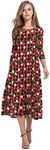 HOTOUCH Women Casual Christmas Printed Dress A Line Flare Dress for Xmas Casual, Santa Claus S