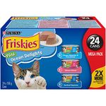 Friskies Ocean Delights Wet Cat Food, Pate Variety Pack 3 Flavours - 156 g Can (24 Pack)