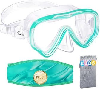 Vvinca Snorkel Diving Mask Kids Goggles with Nose Cover , for Kids and Youth Age 6-14, Green