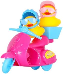 Funny Rubber Duck Set - Mini Rubber Ducks, with Sunglasses, Motorcycle Car& Helmets - Funny Dashboard Decorations & Car Ornament for Off-Road Enthusiasts, Ducking Game Gifts