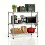 STORACK 3 Tier Heavy Duty Storage Rack for Pantry, Garage & Utility Organization | Wide Chrome Wire rack | Adjustable Metal Shelf Stand for Home & Shop | 300 KG Load Capacity | 68 x 43 x 76 CM