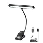 Klarlight Super Bright Music Stand Light, Dimmable LED Clip on Piano Lamp-4 Color temperatures, USB-C Rechargeable Clip On Lamp Perfect for The Piano, Guitar, Reading, Sewing