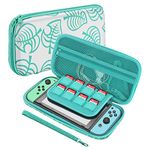 TNP Travel Case for Nintendo Switch New Horizon Animal Leaf Crossing Portable Carry Hard Shell EVA Material Pouch Traveler Deluxe Cover for Switch Console, Joy Con Controller, Game Card Holders