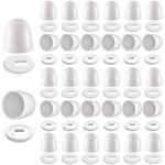 Blulu 32 Pieces Universal Toilet Bolt Caps Plastic Round Push On Toilet Bowl Caps Covers Toilet Seat Floor Caps with Extra Washers for Toilet Bowl Screws, 1.45 Inch Height