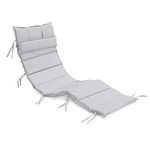 Gardenista Luxury Outdoor Sun Lounger Cushion | Water Resistant Garden Recliner Chair Pad 190x60 cm | Hypoallergenic Patio Furniture Curved Sunbed Cushions | Durable Thick and Comfortable (Grey)