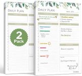 CRANBURY Daily Planner Notepad 2-Pack (5.5x8.5), 54 Tear-Off Pages, Undated Daily To Do List Planner Pad, Personal Planner, Time Block Planner, with Daily Scheduler, Priorities, Notes