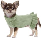 ALAGIRLS Winter XXL Dog Sweater, Thick Breathable Fleece Pet Clothes, Yorkie Dachshund Christmas Holiday Pet Apparel, SageGreen XXL