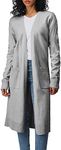 OSABASA Womens Solid Cardigan Open Front Long Sleeve Sweaters Jacket Trendy Coat with Pockets LightGray US S (OSCWOCAL006)