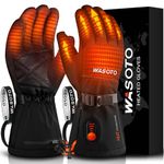 Heated Gloves for Men Women 7.4V 22.2WH Battery Heated Ski Gloves Touchscreen Water Resistant Electric Heated Gloves for Winter Work Skiing Fishing Hiking Camping Raynaud(Black,XL)