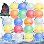 Self Sealing Reusable Water Balloons 20PCS Magnetic Water Balloons Quick Filling Water Balls Toys Silicone Water Splash Ball Water Bomb Cool Toys,Summer Pool Beach Outdoor Toys For Kids Ages 3 4 8 12+