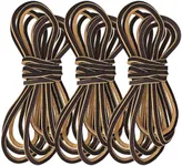 TOFL Logger Style Leather Boot Laces | 108 inch Long | 6 Leather Strips [3 Pairs] | Cut To Fit | Brown with Stripe ($11.92/Pair)