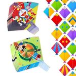 Ekan Kite Cheel Patang Traditional Set of 60Pcs Lohri/Makar Sankranti Decorations Items Kites (Multicolour)