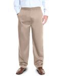 Pembrook Mens Elastic Waist Pants for Seniors - Adaptive Mens Pants for Elderly Tan