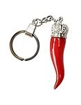 Italian Red Horn with Silver Chain 