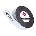 Dry Erase Magnetic Strips - Roll of Writable Whiteboard Magnets - Writable Flexible Magnet - Name Plates - Magnetic Labels- Dry Erase Name Tags - (Half Inch x 10 Feet)