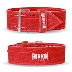 Aurion by 10 club Sued Leather Powerlifting Gym Belt-Medium | Weight Lifting Belt for Heavy Workout for Men & Women | Professional Heavy Weight Lifting Belt - Maroon