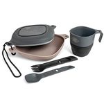 UCO 6-Piece Camping Mess Kit with Bowl, Plate, Camp Cup, and Switch Spork Utensil Set, Classic Blue, Venture