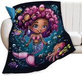 Black Girl Mermaid Blanket Mermaid 