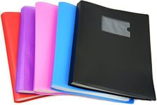 Arpan Random Colour A4 Flexi Display Portfolio Book Folder with 104 Pockets for School, Presentations, Filing, Insurance Financial Document, Interviews and CVS - 1 x Single Folder