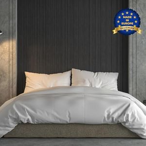 BLUZIMAN® - Juego Sabanas Premium 400 Hilos Hecho en España, Lujoso Satén 100% Algodon Natural Peinado Virgen de Fibra Larga, Incluye Sábana Bajera, Sabana Encimera, 1 Funda Almohada (Blanco, Cama 90)