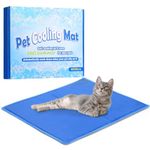 Bamda Cooling Mat for Dogs, Dog Cooling Mats, Super Scratch-Resistant & Non-Toxic Gel Cool Pad Bed for Pet. Pressure Activated Pet Cool Pad No Water or Electricity Need （50 * 40 S）