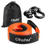 Tow Strap, Ohuhu Recovery Strap Heavy Duty 3" x 30ft, 31944 lbs Break Strength, Triple Reinforced Loops, Protective Sleeves with 2 x 3/4" D-Ring Shackles & Storage Bag for Truck SUV ATV Tree Straps