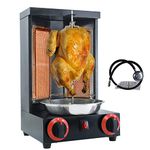 BNDHKR Shawarma Doner with 3 Burner Kebab Grill Machine Propane Vertical Broiler