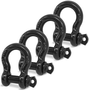 Digank D Ring Shackles, 1/2" Clevis Shackle with 9/16" Screw Pin 26,400Ibs Break Strength, Rugged Off Winch Shackle Heavy Duty Shakcles (Black) for Jeep Pickup Trucks SUV Trailer ATV UTV