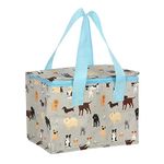 Classic Multicolor Dog Print Lunch Bag - 15cm x 21cm (1 Pc.) - Cute Design, Eco-Friendly Recycled Plastic - Perfect for Everyday Use