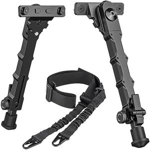 CVLIFE 7.5-9 Inches Rifle Bipod for M-Rail with Two Point Rifle Sling for Rifle, Adjustable, Foldable Attach Directly Bipod for Shooting, Hunting, Range and Outdoors