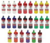 scola 24 x 600ml Artmix Ready Mix Paint Assorted Colour Washable Non-Toxic Poster Paints, DAM600/24/A