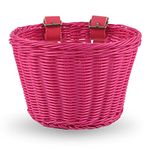 EIRONA Kids Bike Basket for 12 14 16 Children Bike, Kids Bicycle Basket for Scooter, Tricycle, Boys & Girls Bike Accessories, Rose