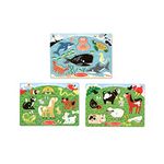 Melissa & Doug Animals Wooden Peg Puzzles Set - Farm, Pets, and Ocean | Animal Puzzles, Peg Puzzles For Toddlers Ages 2+