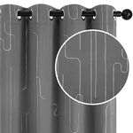 Deconovo Sliding Door Curtains, Drapes for Apartment Decor - Thermal Insulated Window Curtains with Grommet, Blackout Curtains for Bedroom (52W x 95L Inch, Grey, Pack of 2)