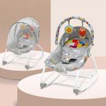 Infantso Baby Rocker & Bouncer for 0 to 2 Years, Portable Rocker for Newborn with Mosquito Net, Calming Vibrations, Soft Music & Hanging Toys