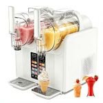 2-in-1 Slush Machine & Soft Serve Ice Cream Maker, 7 Modes for Smoothies, Milkshakes, Cocktails, Margaritas, and Ice Cream, Double-Tank, Self-Cleaning,Perfect for Home & Commercial Use White