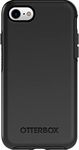 OtterBox iPhone SE 3rd/2nd Gen, iPhone 8/7 (Not Compatible with Plus Sized Models) Symmetry Series Case - BLACK, Ultra-Sleek, Wireless Charging Compatible, Raised Edges Protect Camera & Screen