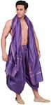 Exotic India Men's Art Silk Dhoti (SPC39_Pancy Purple_Free Size)