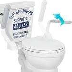 Vive Toilet Safety Rail with Flip-Up Handles - 450 lb Capacity Senior Safety Frame for Elderly & Disabled - Handicap Grab Bar Riser Stand Assist with Arms for Bathroom Assistance & Raised Toilets
