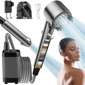 Upgrade Portable Camping Shower with Filtered Pump