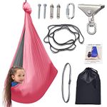 Landrip Sensory Swing, Indoor Therapy Swing, Cuddle Hammock Ideal with Autism, ADHD, Aspergers and Sensory Integration Hammocks - Pink Grey