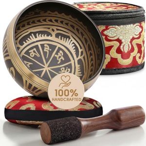 Silent Mind Tibetan Singing Bowl Set – Easy to Play & Beginner Friendly Meditation Bowl with Cushion, Mallet & Case | Stress Relief & Mindfulness | Gift-Ready