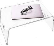 INDIAN DECOR 222020 Acrylic Bed Tray with handles (21” x 12” x 9”) - Clear Laptop Stand for Home Office, Lightweight Portable Lap Desk for Eating, Reading or Writing, Mobile Table for Bed & Couch/Sofa